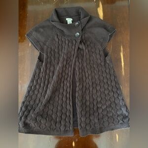 Black Knit Buttoned Cape